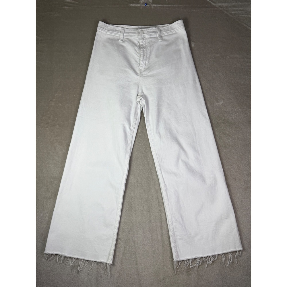 Pistola Snow White High Rise Wide Leg Cropped Raw Hem Jeans Size 28 Summer - Picture 4 of 14